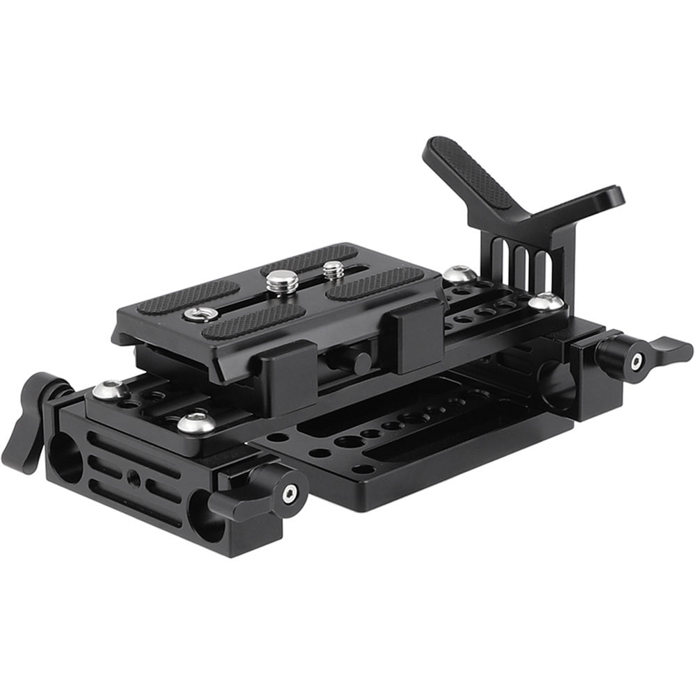 CAMVATE Placa de Liberación Rápida Estilo Manfrotto con Abrazadera Doble de 15mm y Soporte para Len
