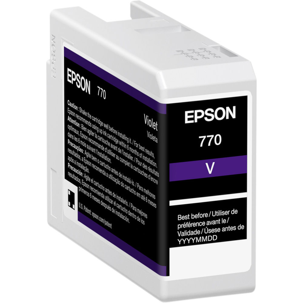 Cartucho de Tinta Violeta Epson 770 UltraChrome PRO10 (25mL) para Impresora Fotográfica SureColor P7 1560944-REG Cartucho de Tinta Violeta Epson 770 UltraChrome PRO10 (25mL) para Impresora Fotográfica SureColor P7 1560944-REG