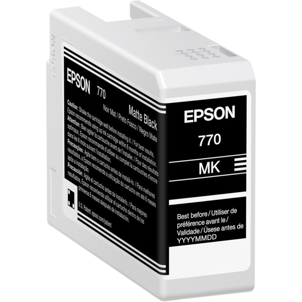 Cartucho de Tinta Negra Mate Epson 770 UltraChrome PRO10 (25mL) para Impresora Fotográfica SureColor 1560952-REG Cartucho de Tinta Negra Mate Epson 770 UltraChrome PRO10 (25mL) para Impresora Fotográfica SureColor 1560952-REG