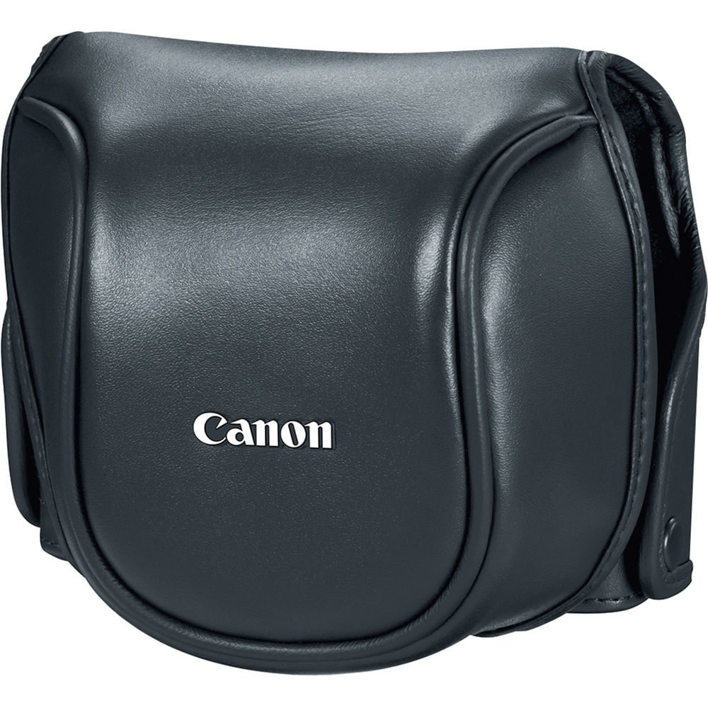 Funda Suave Deluxe Canon PSC-6100 para G1X Mark II - Cierre de Botón, Cuero Sintético Negro
