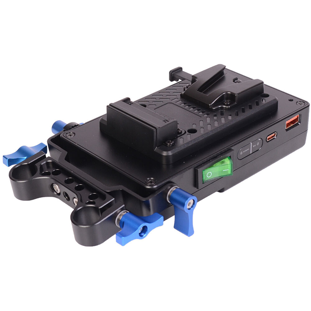 Placa de Batería V-Mount DigitalFoto Solution Limited con Soporte de Varilla LWS de 15mm y Salidas