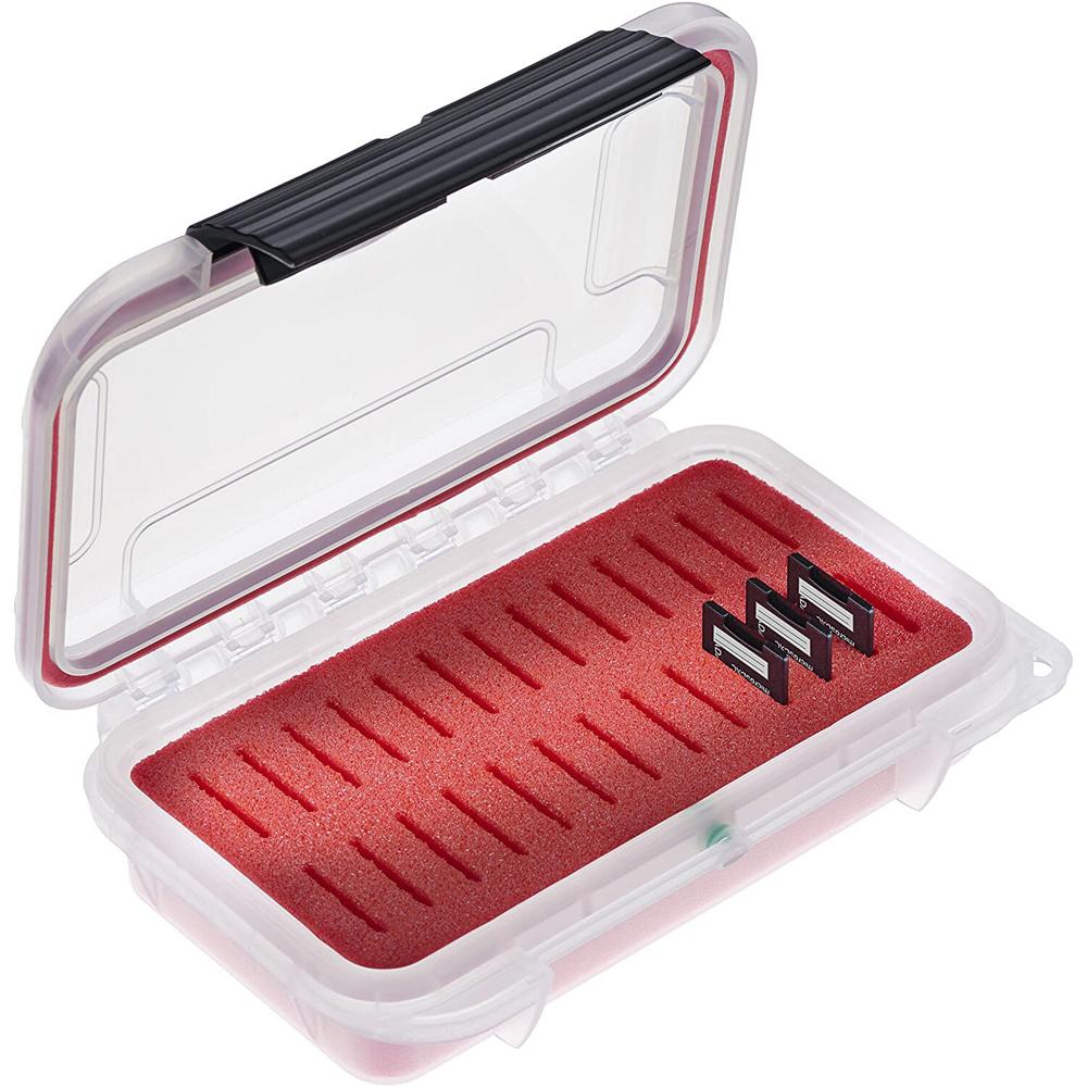 Elephant Elite Estuche Duro Impermeable para Tarjetas de Memoria (Transparente, Espuma Roja) - Sopo