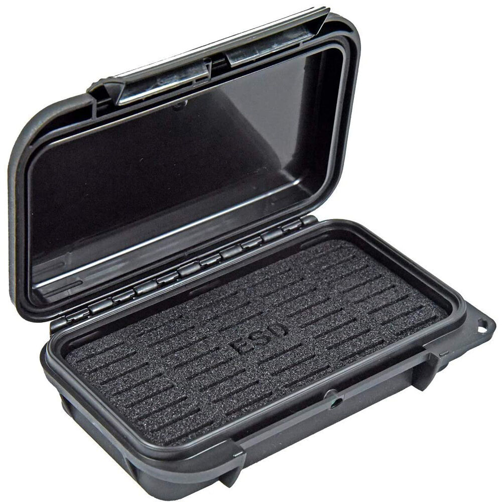 Estuche Duro Impermeable para Tarjetas de Memoria Elephant Elite (Caso Negro, Espuma Negra) - Sopor