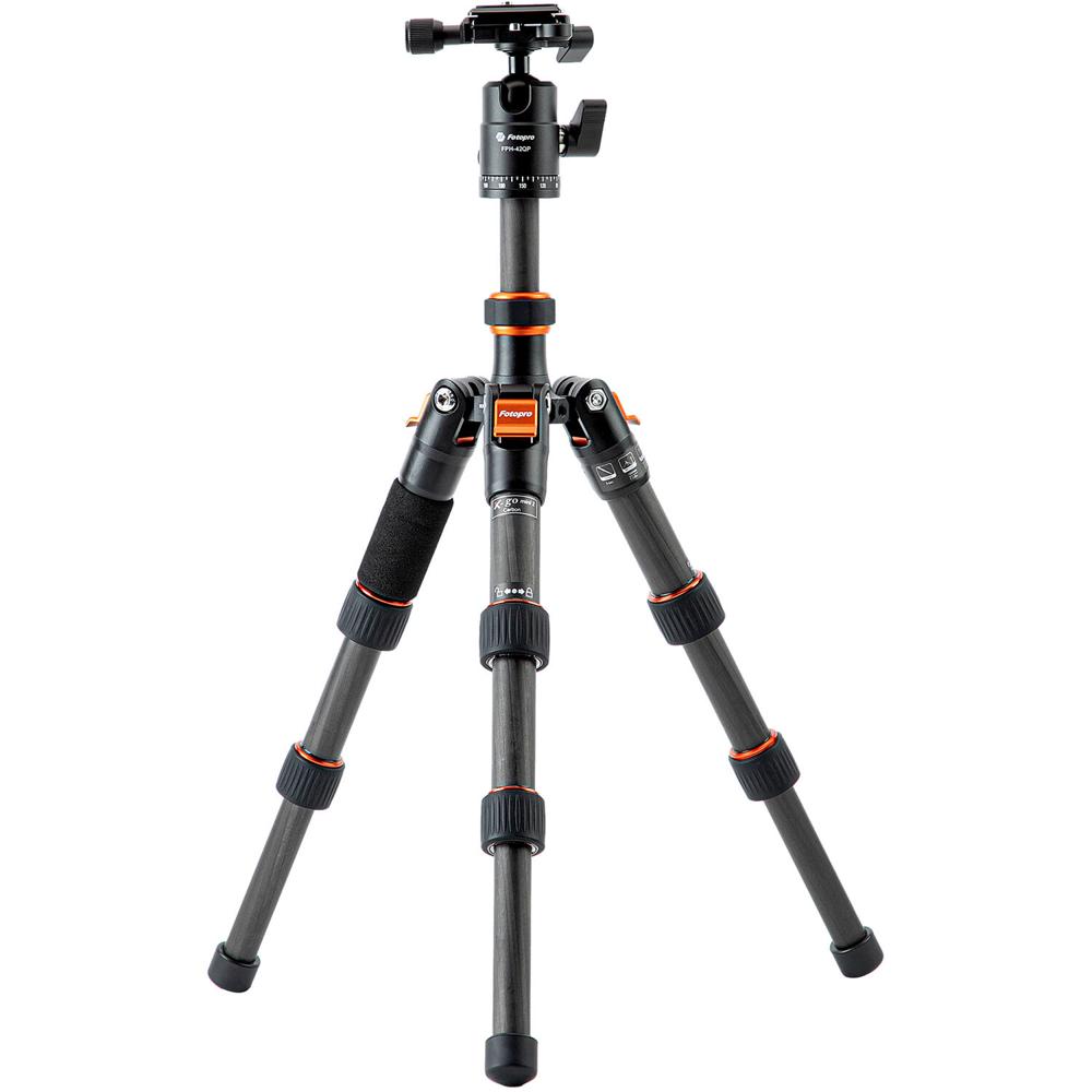 Trípode de Carbono Fotopro X-Go Mini 2 con Cabeza Esférica - Capacidad de Carga 17.6 lb, Altura de