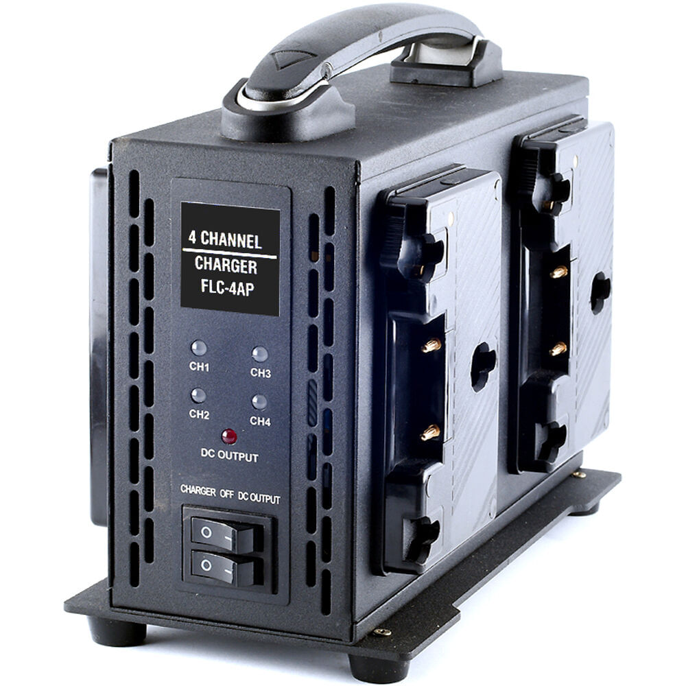 Cargador Rápido Cuádruple Frezzi FLC-4AP con Fuente de Alimentación (Montura Dorada) - Diseño de Es