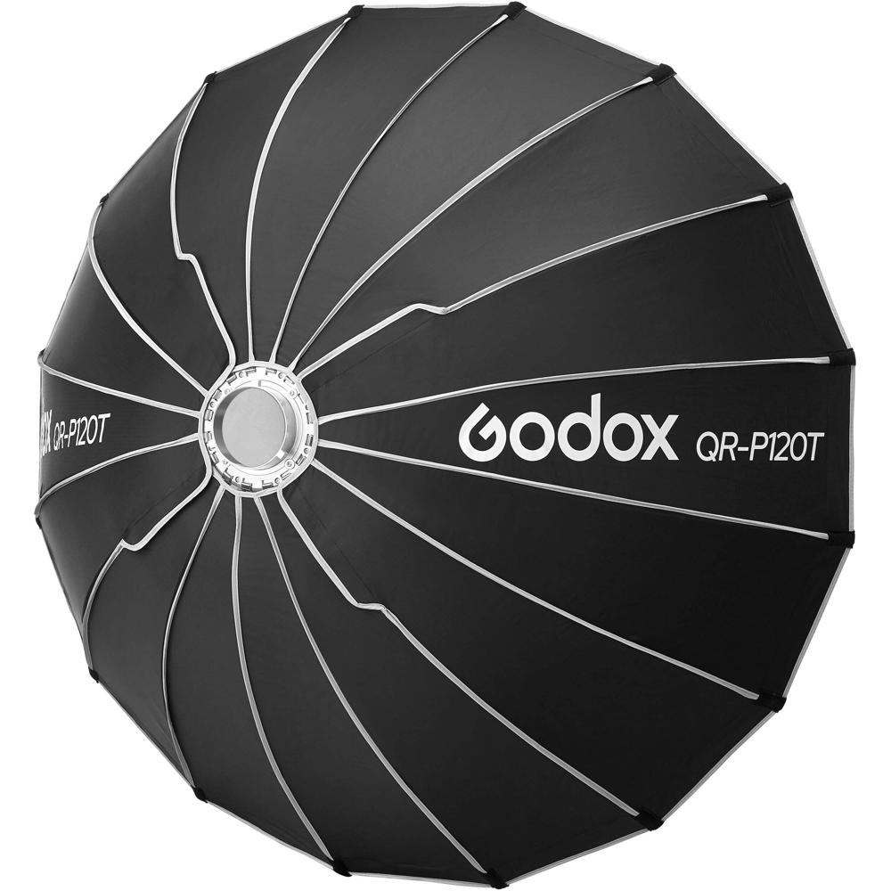 Godox QR-P120T Softbox Parabólico de Liberación Rápida con Montura Bowens (47.2"") - Luz Suave y Dir
