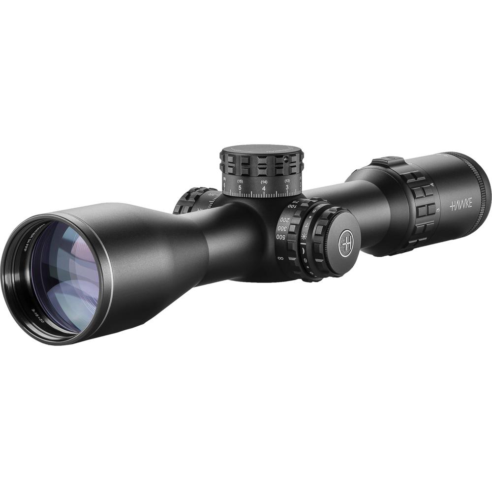Hawke Sport Optics 3-18x50 Frontier 34 FFP Riflescope - Retícula Iluminada FFP, Enfoque Lateral, Le