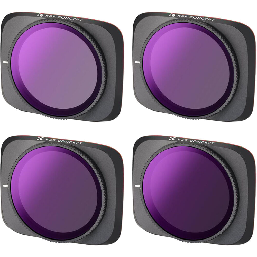 Kit de Filtros K&F Concept ND/PL para DJI Air 2S (4-Pack) - ND8/PL, ND16/PL, ND32/PL & ND64/PL, Red