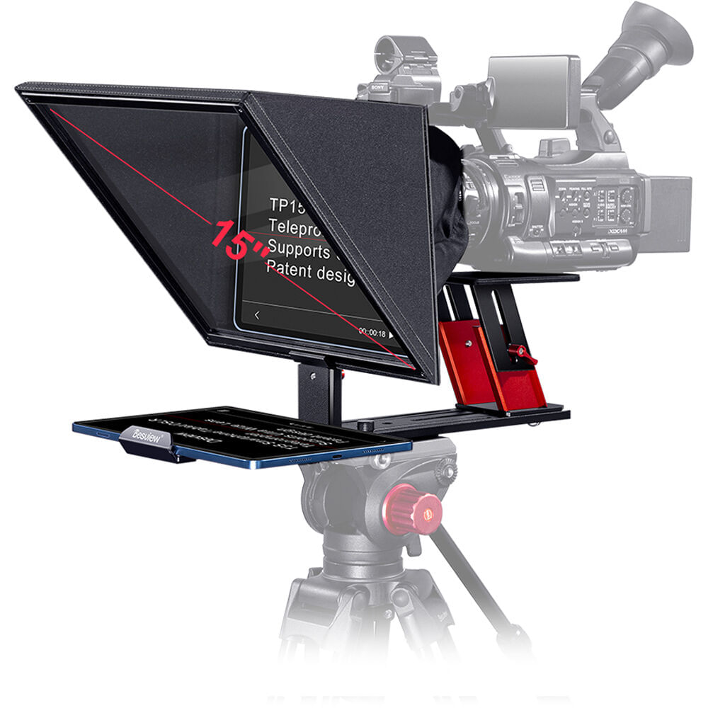 Desview TP150: Teleprompter Portátil para Tablets y Smartphones con Cristal Beamsplitter 70/30, Aju