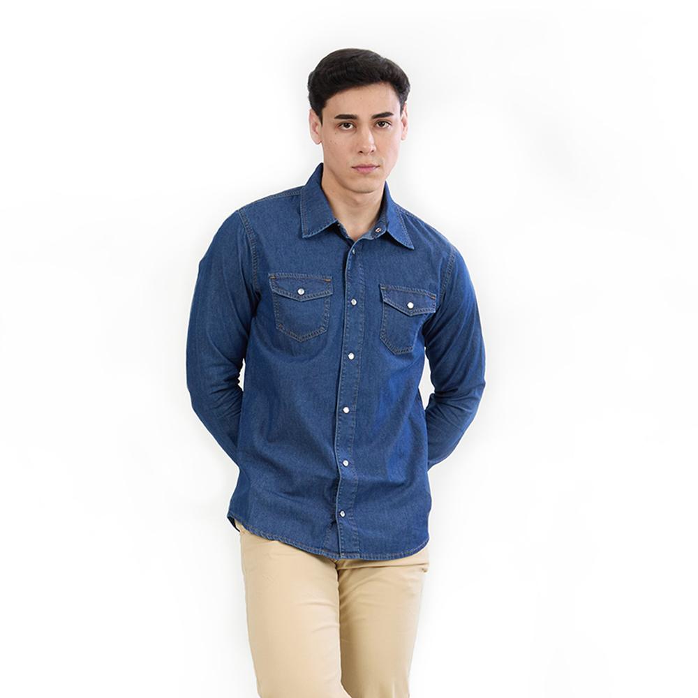 Camisa Cottons Jeans Giancarlo Azul L Camisa Cottons Jeans Giancarlo Azul L