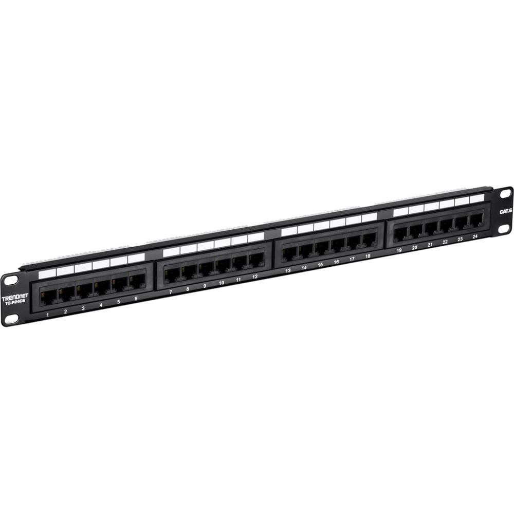 TRENDnet 24-Puertos Cat 6 Panel de Conexión No Apantallado - Listo para Gigabit, 250 MHz, Etiquetado 1365683-REG TRENDnet 24-Puertos Cat 6 Panel de Conexión No Apantallado - Listo para Gigabit, 250 MHz, Etiquetado 1365683-REG