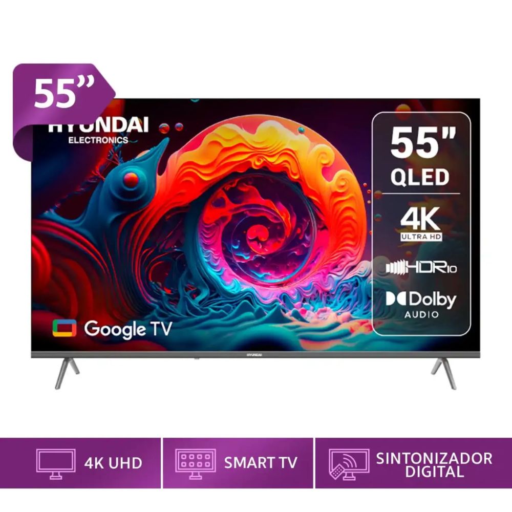 TELEVISOR HYUNDAI 55 QLED SMART TV GOOGLE TV 4K UHD - HYLED5529QG TELEVISOR HYUNDAI 55 QLED SMART TV GOOGLE TV 4K UHD - HYLED5529QG