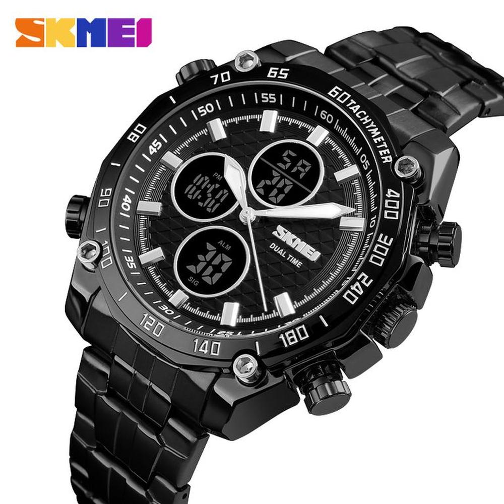 Reloj Skmei 1302 Negro Correa Acero Para caballero
