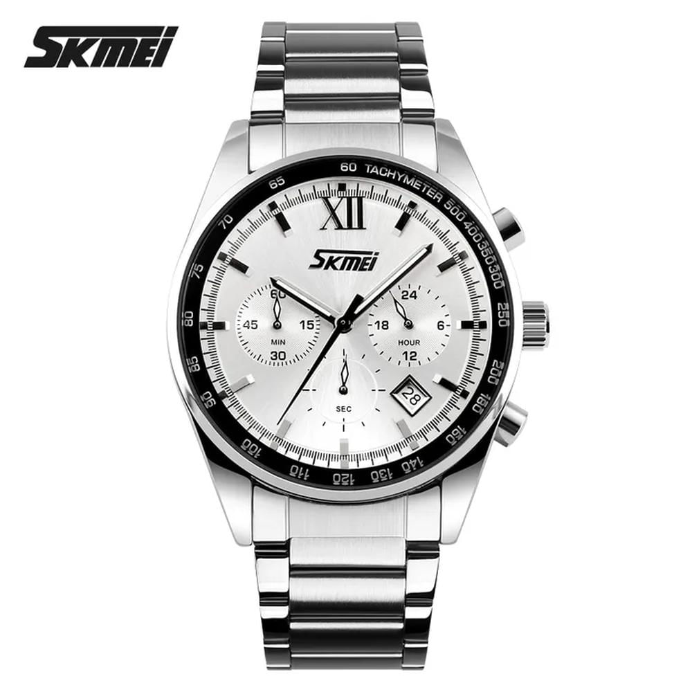 Reloj Skmei 9096 Plateado Cronografo