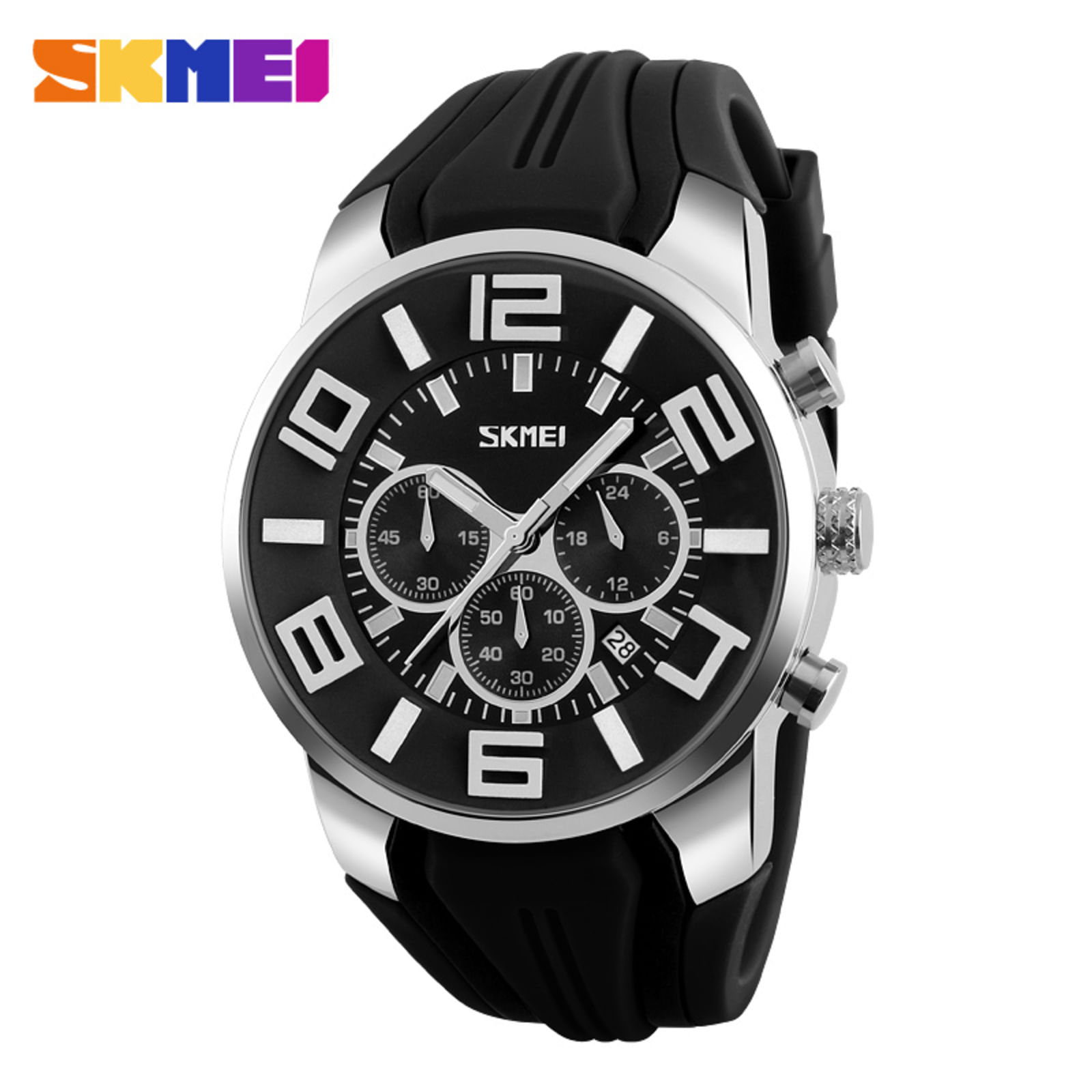Reloj Skmei 9128 Negro Cronómetro Correa Silicona