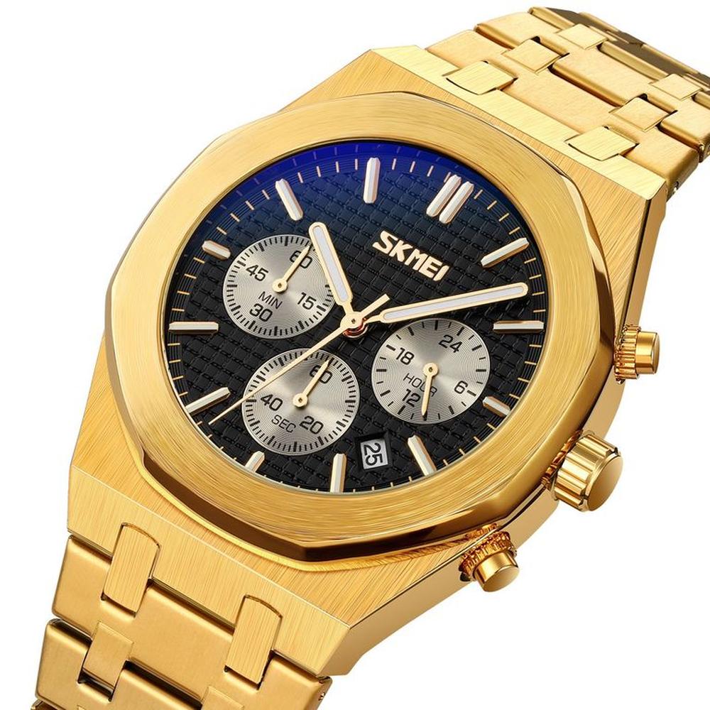 Reloj Skmei 9296 Dorado dial Negro Cronómetro