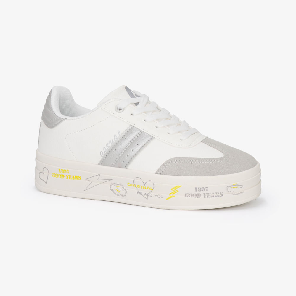 Zapatillas Urbanas Mujer ARIANA 7052-25Q2 BLANCO/PLATA 36 Zapatillas Urbanas Mujer ARIANA 7052-25Q2 BLANCO/PLATA 36