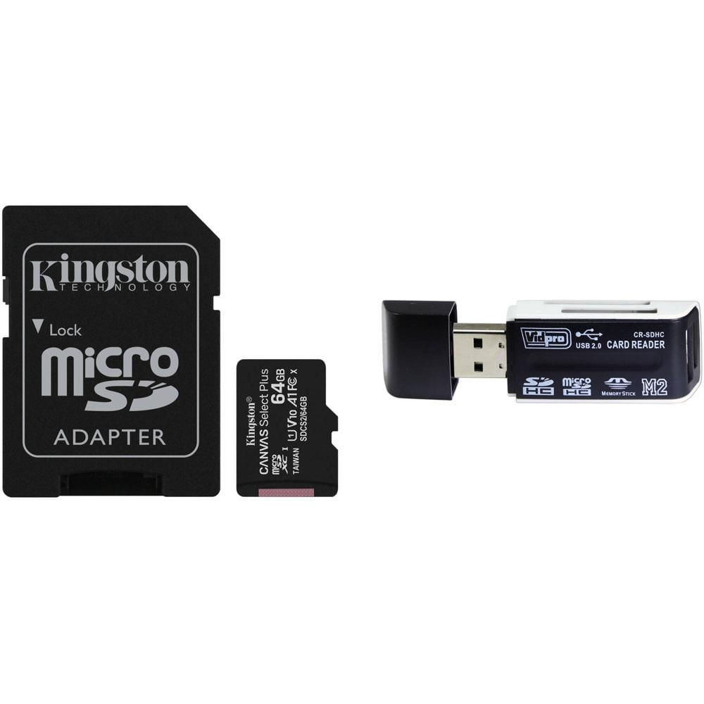 Tarjeta de Memoria Kingston 64GB Canvas Select Plus UHS-I microSDXC con Adaptador SD y Lector de Tar 1739197-REG Tarjeta de Memoria Kingston 64GB Canvas Select Plus UHS-I microSDXC con Adaptador SD y Lector de Tar 1739197-REG