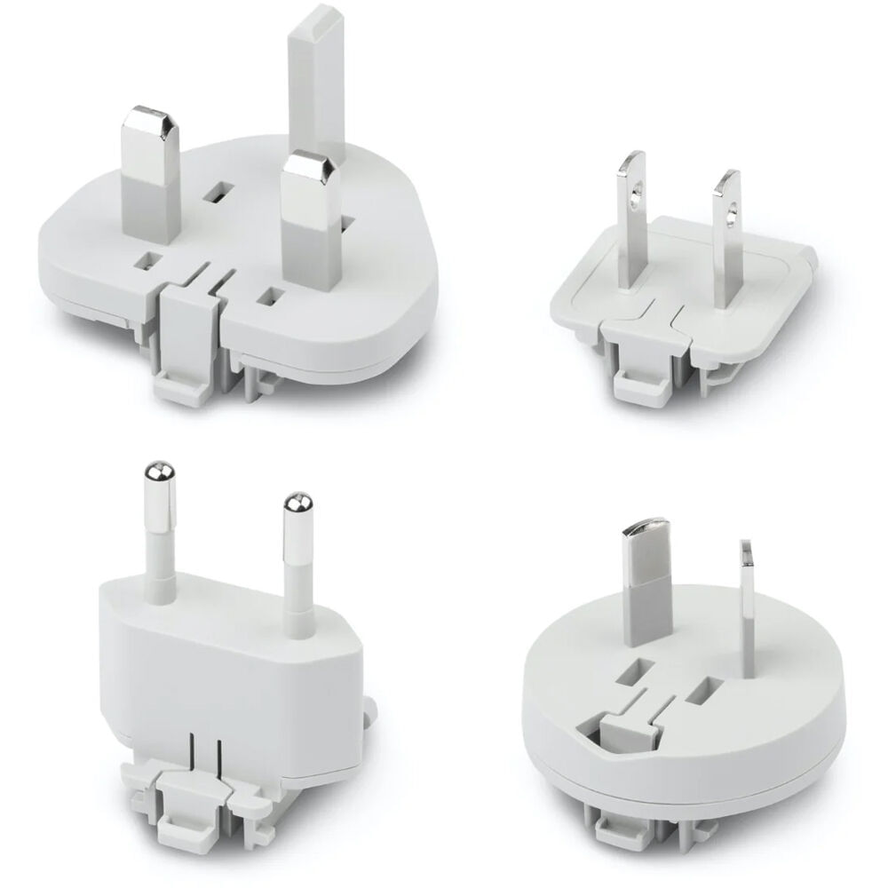 Adaptador Moshi ProGeo Pack (US/UK/EU/AU, Blanco) - 4 Enchufes Intercambiables, Diseño Fácil de Usar