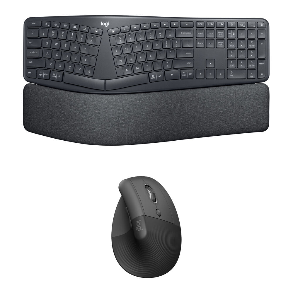 Kit de Productividad Logitech Wireless ERGO K860 Teclado Dividido y Ratón Vertical Ergonómico 1703022-REG Kit de Productividad Logitech Wireless ERGO K860 Teclado Dividido y Ratón Vertical Ergonómico 1703022-REG