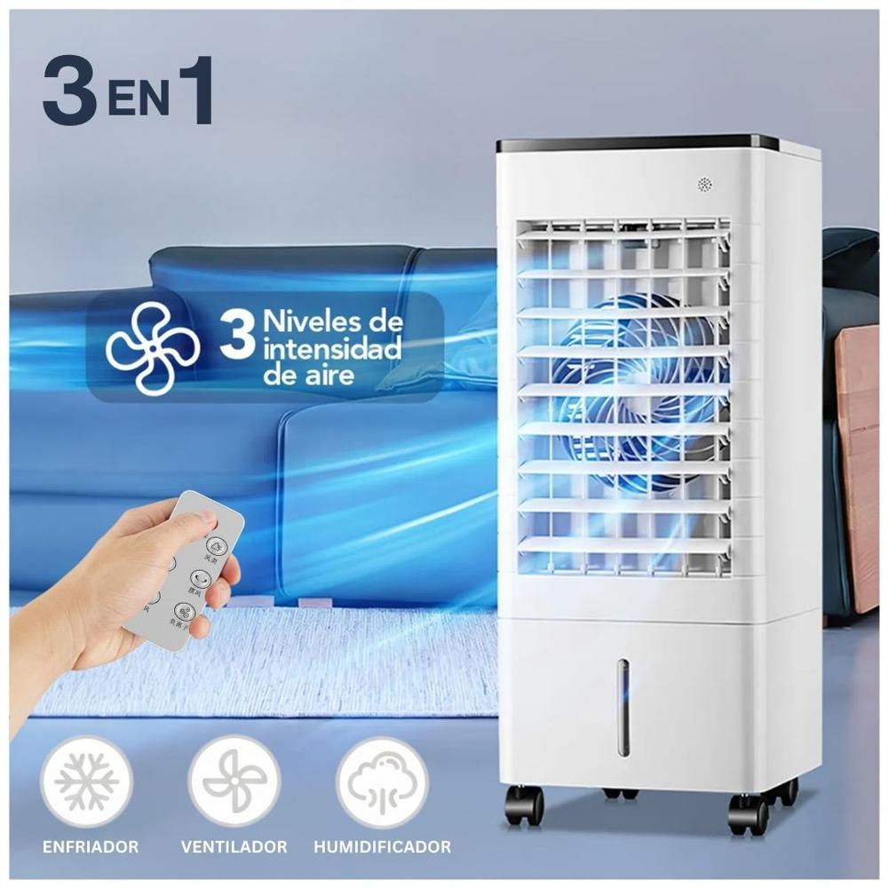Ventilador Enfriador de Aire Portátil Humidificador Digital 3 en 1 75W con Control Remoto