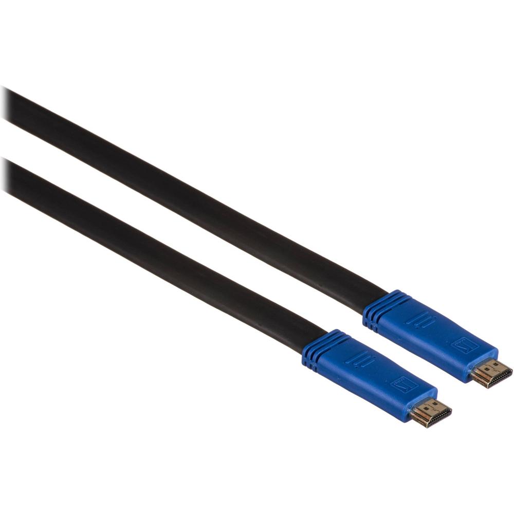Cable HDMI Plano de Alta Velocidad con Ethernet Kramer (3') - Soporta Full HD y 4K, Diseño Plano que