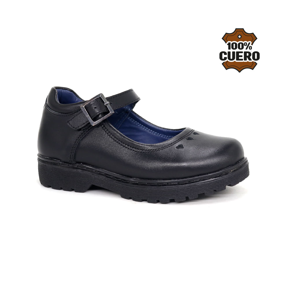 Zapatos Escolares Cuero Niña CORA-MV26Q1N NEGRO 27
