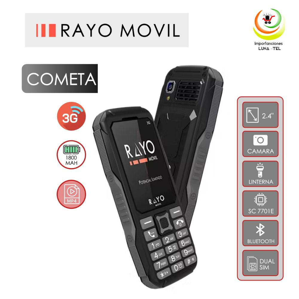 CELULAR BASICO RAYO COMETA 3G DUAL SIM - NEGRO