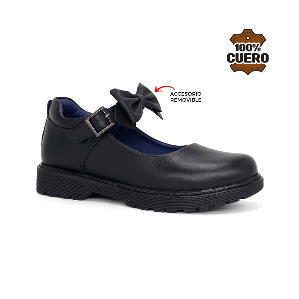 Zapatos Escolares Cuero Niña LAZO-MV26Q1N NEGRO 28