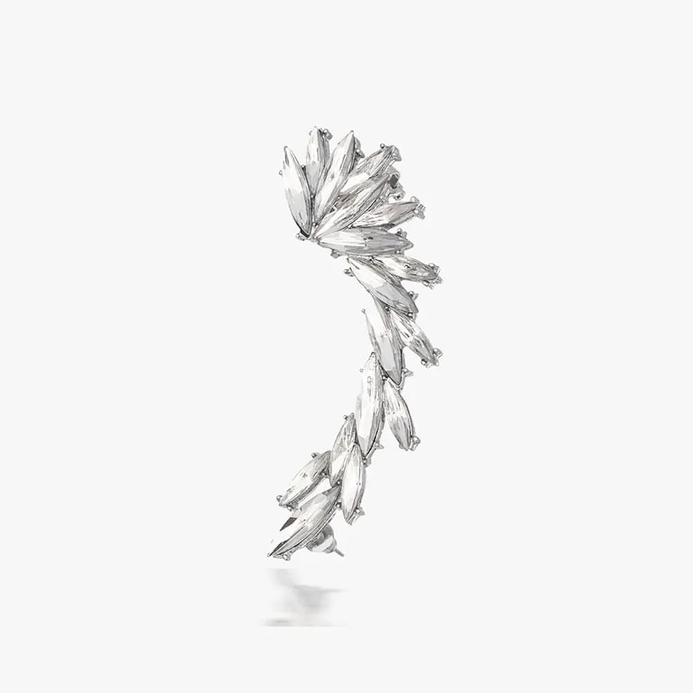 Ear Cuff Piuma Plateado Elegante para Mujer