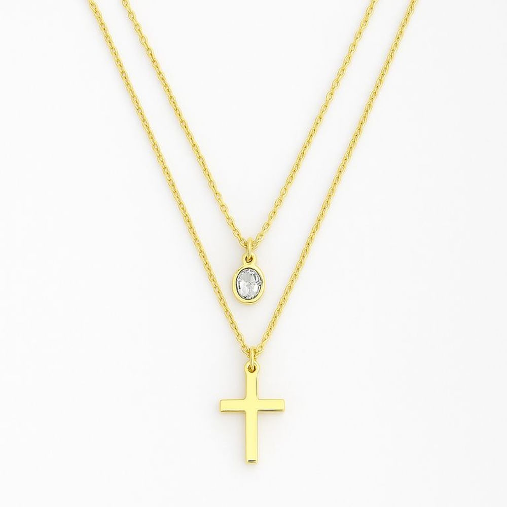 Collar elegante para dama modelo cruz