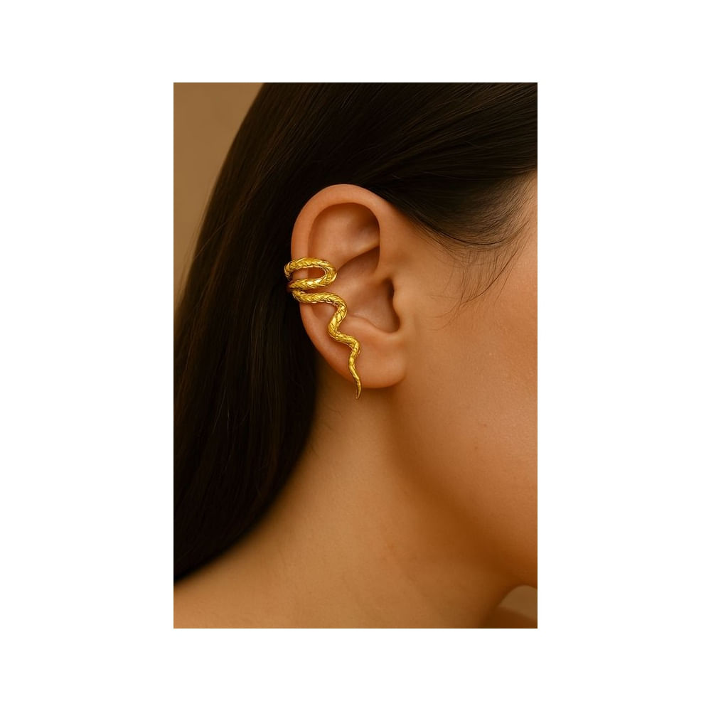 Ear cuff Serpiente Dorada para Mujer