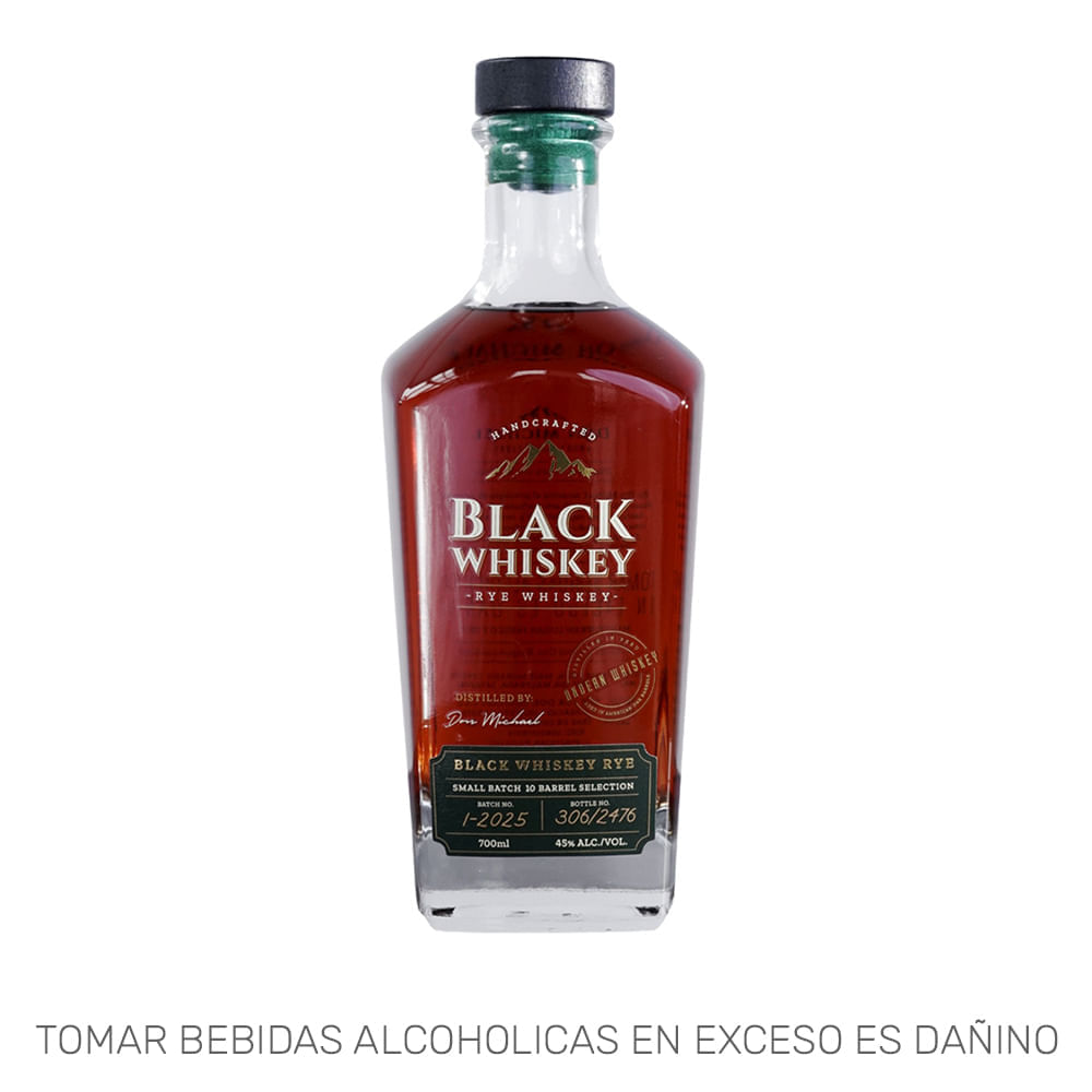 Whiskey BLACK WHISKEY Rye Botella 700ml