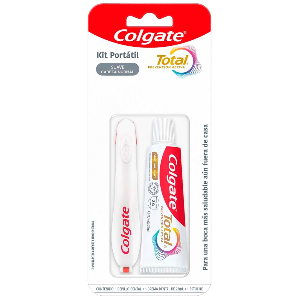 Kit Portátil COLGATE TOTAL Crema Dental Original Mint Tubo 22ml + Cepillo