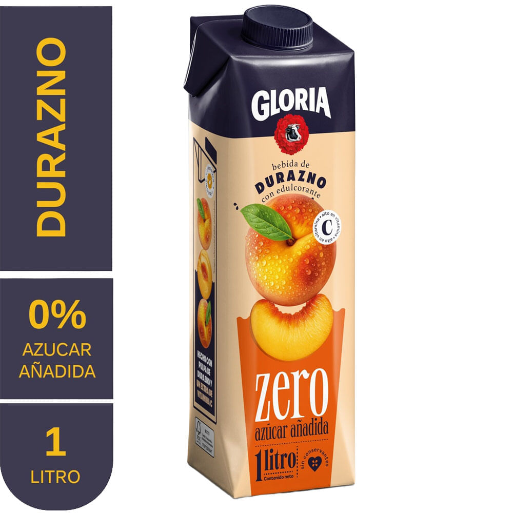 Bebida de Durazno GLORIA Sabor a Durazno Tetrapack 1L