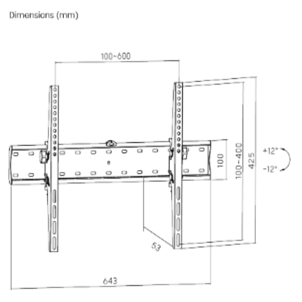 SOPORTE FIJO CON INCLINACIÓN PARA TV DE 37 A 80 PULGADAS FIK80