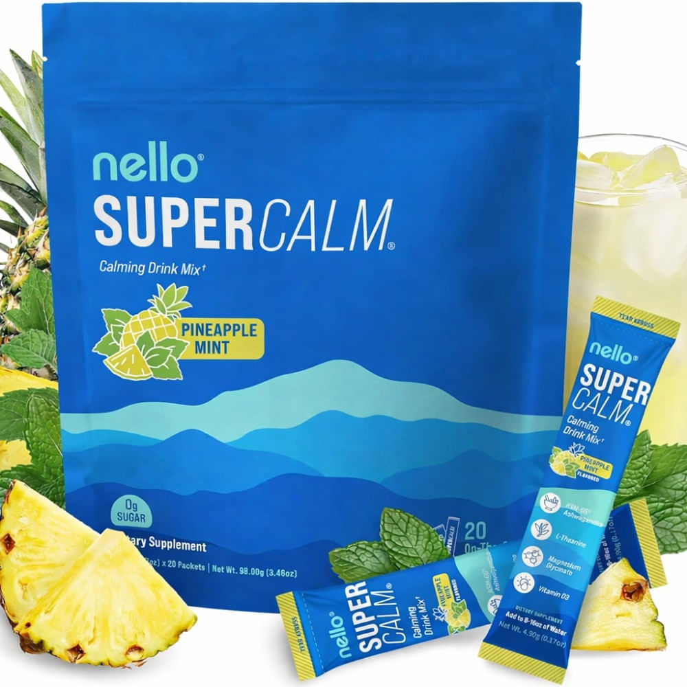 Nello SuperCalm Pineapple Mint Bebida Calmante con Ashwagandha