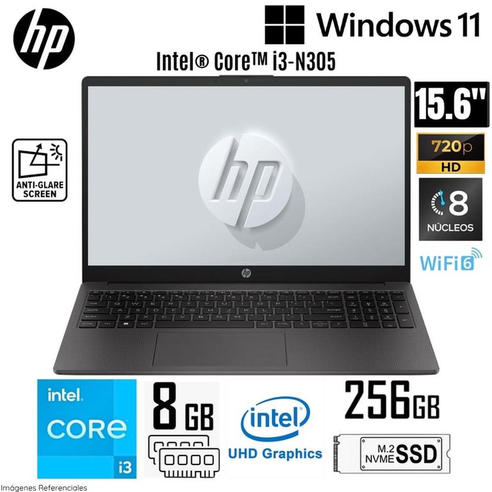 Laptop HP 250 G10 Intel Core i3-N305 8GB RAM 256GB SSD 15.6 HD WIN 11 Gris - B83U6AT