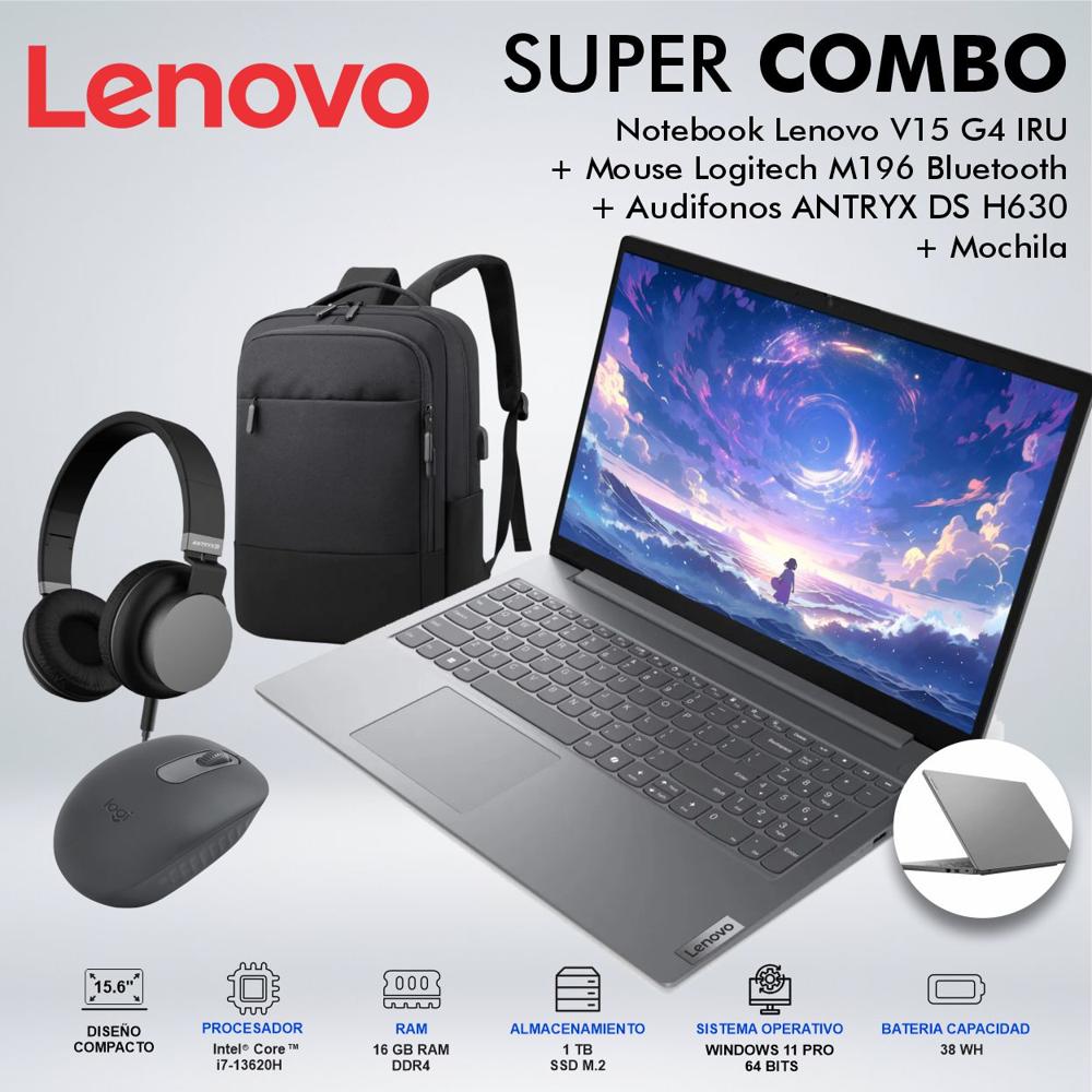 LAPTOP LENOVO V15 G4 IRU INTEL CORE i7 13620H MEMORIA 16GB DDR4 DISCO 1TB SSD M2