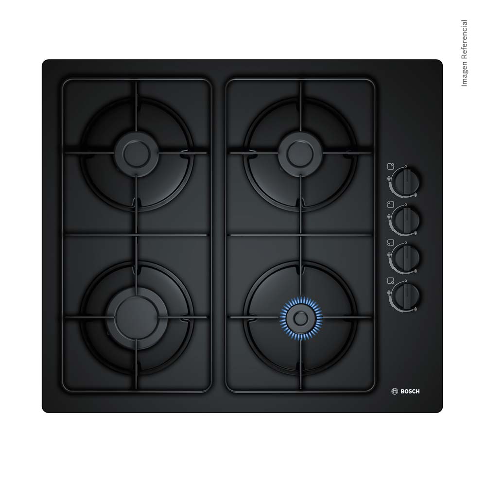 Encimera Gas Bosch 4 Hornillas POP6B6B80 Negro