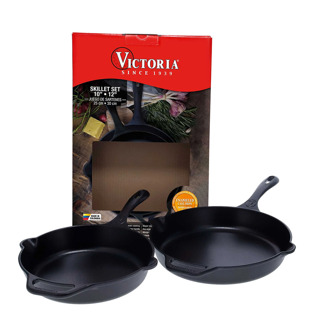 Set Sartenes Hierro Fundido 25 30 cm Esmaltado Victoria
