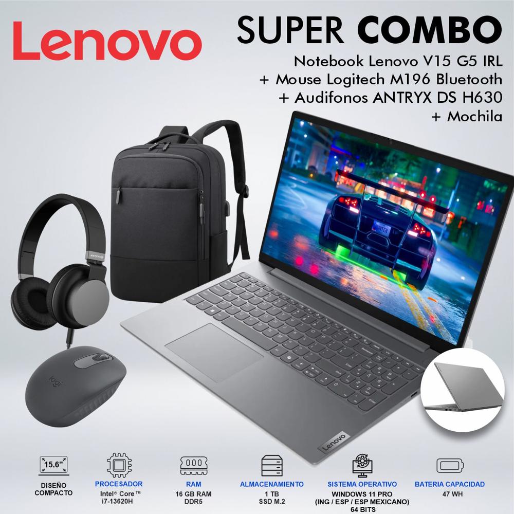 LAPTOP LENOVO V15 G5 IRL INTEL CORE i7 13620H MEMORIA 16GB DDR5 DISCO 1TB SSD M2  83GW005ELMCDSPE