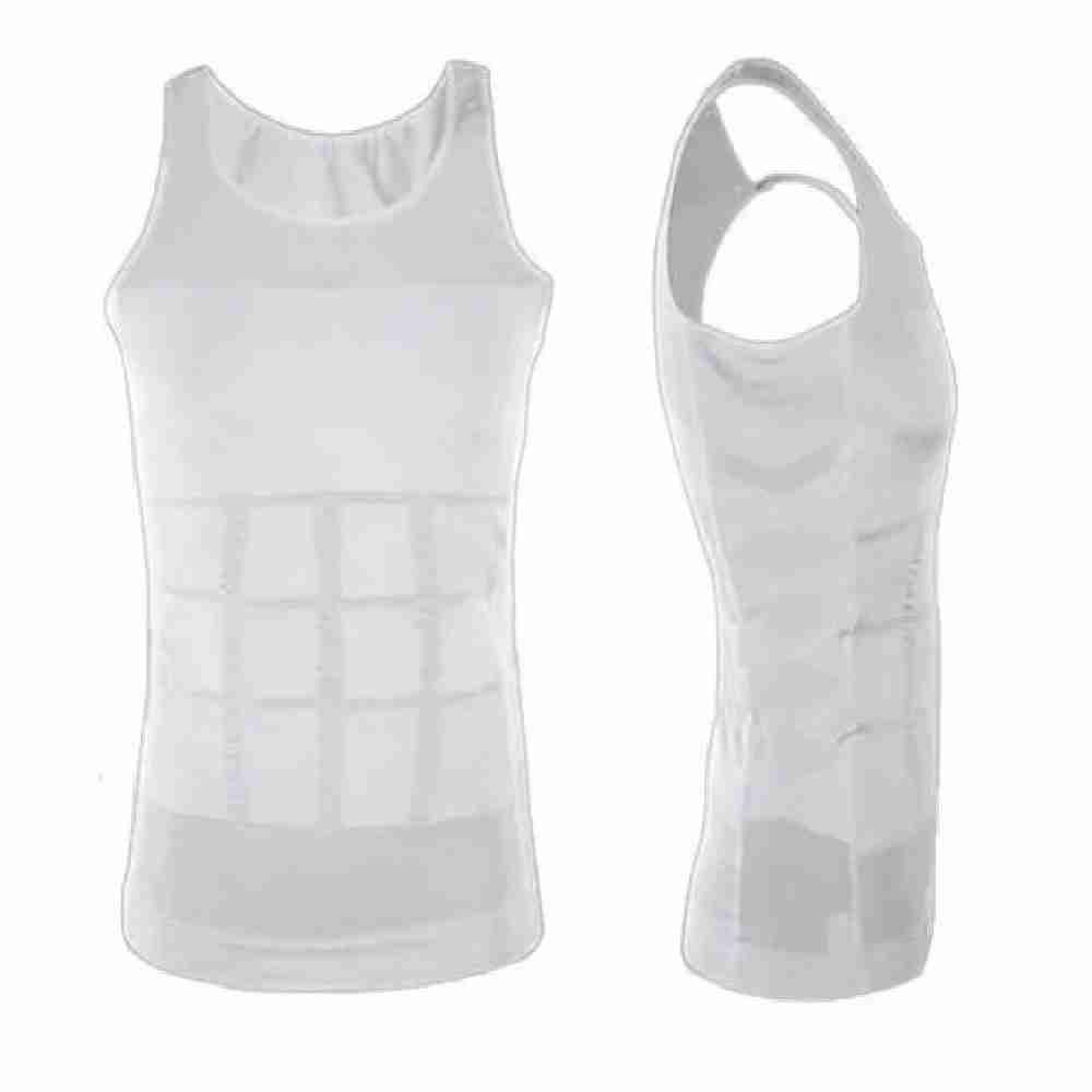 Camiseta Reductora Faja Remodela Abdomen Vividi Hombres Bvd Talla XL - Blanco