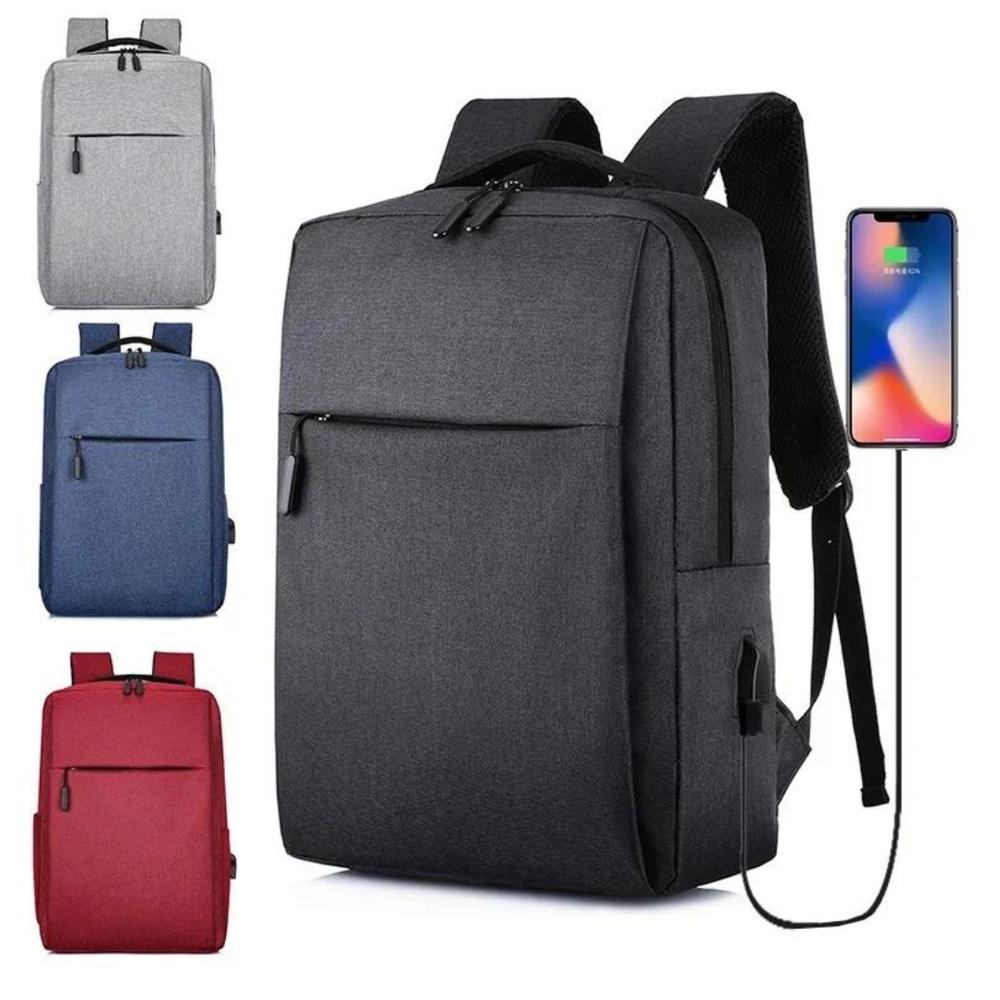 Mochila antirrobo impermeable con puerto USB para laptop Negro