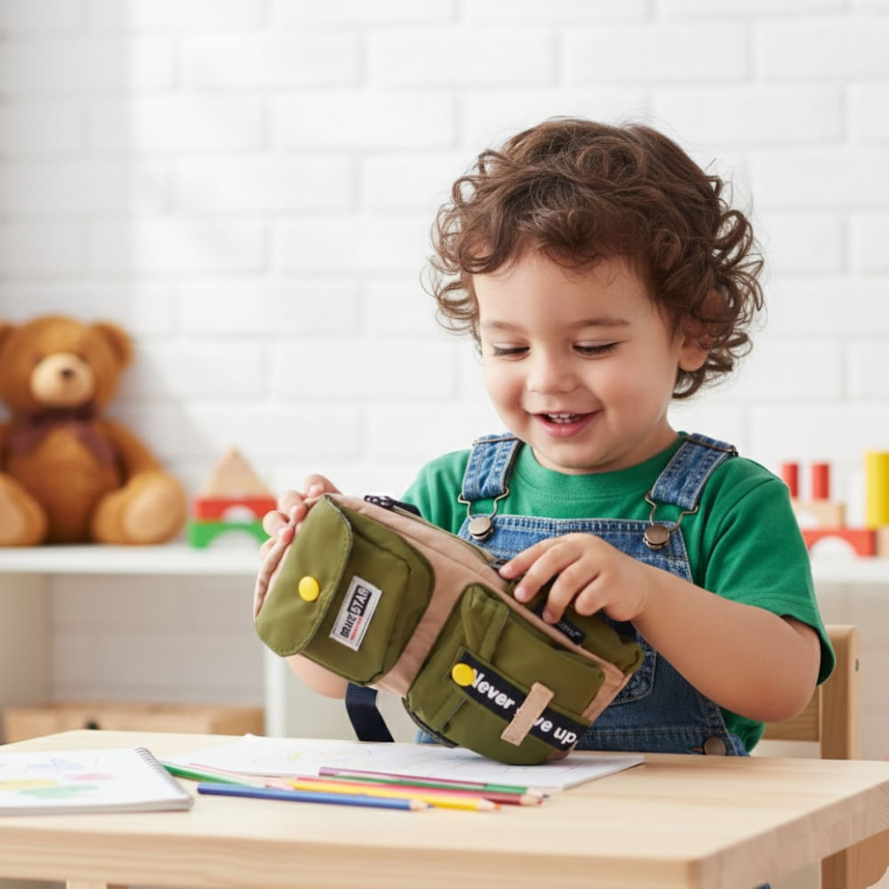 Cartuchera Morral Kawaii Beige