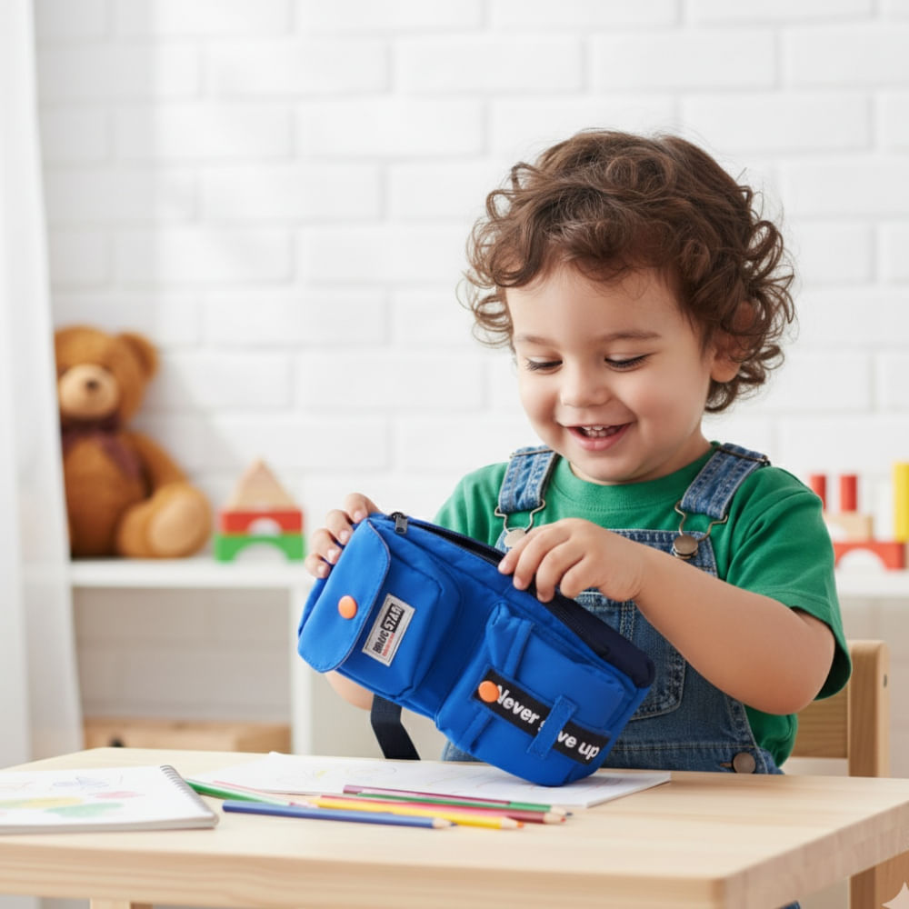 Cartuchera Morral Kawaii Azul