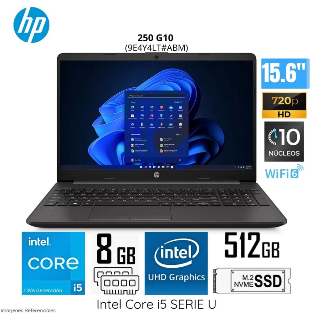 Laptop HP 250 G10 Intel Core i5-1334U 8GB RAM 512GB SSD 15.6 HD - 9E4Y4LT Laptop HP 250 G10 Intel Core i5-1334U 8GB RAM 512GB SSD 15.6 HD - 9E4Y4LT