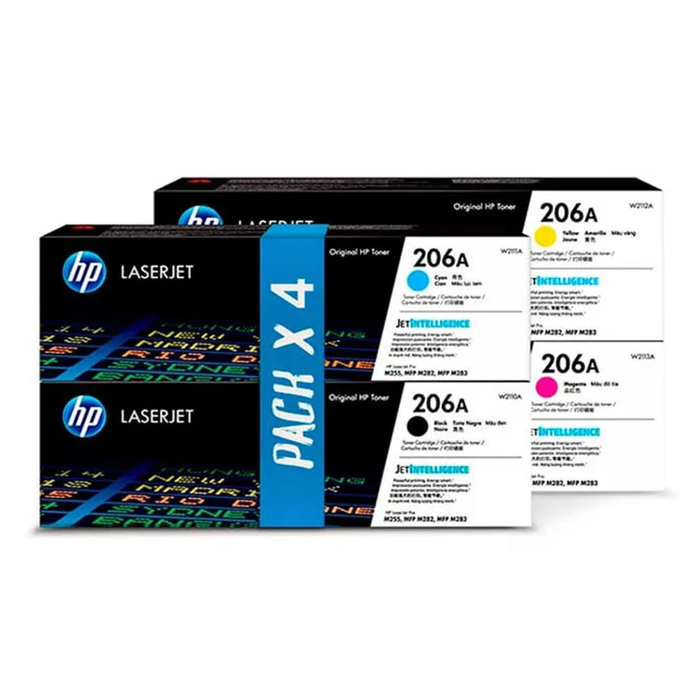 KIT TONER HP 206A COLORES PACK COMPLETO