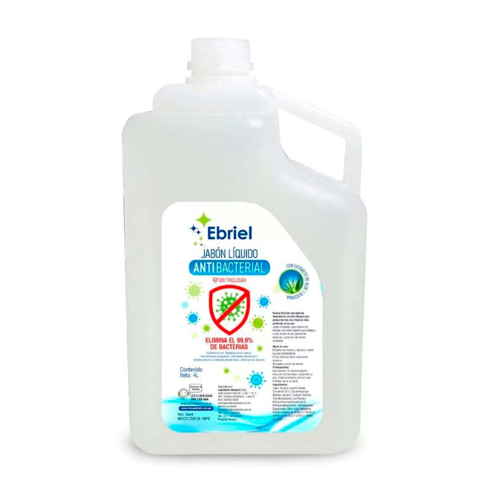 Jabón Líquido Antibacterial Ebriel 1 galon Jabón Líquido Antibacterial Ebriel 1 galon