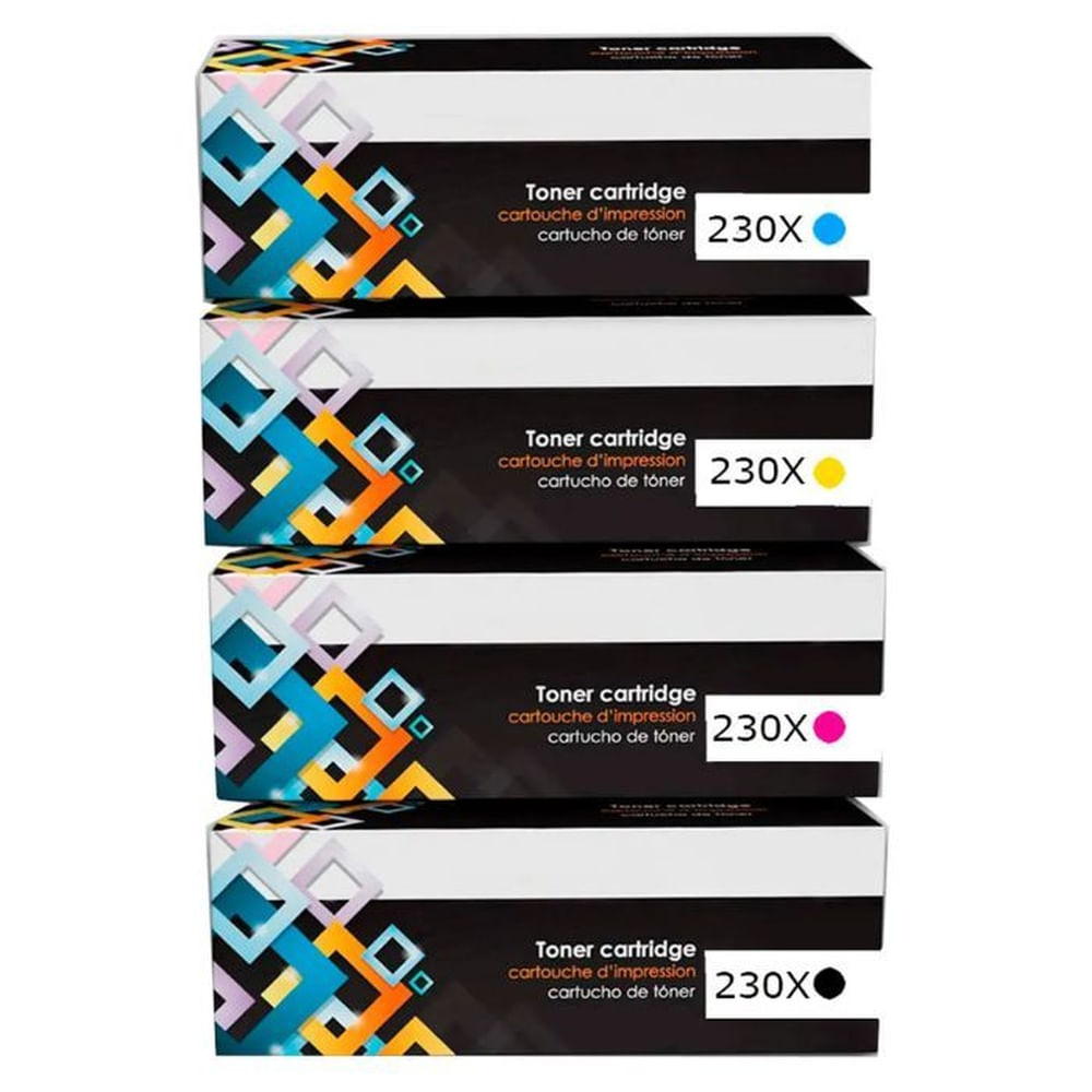 TONER COMPATIBLE 230X KIT 4 COLORES CYMK